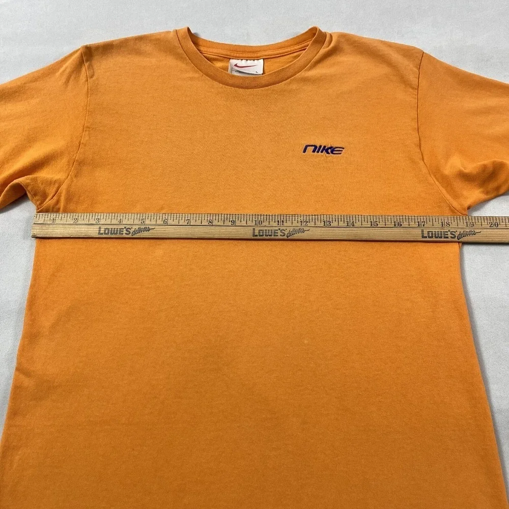 Vintage Nike T Shirt Men Large‎ Orange Embroidered Small Spell Out USA 90s